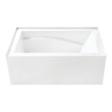 Aqua Eden 54-Inch Acrylic Rectangular 3-Wall Alcove Tub, Left Hand Drain and Anti-Skid Surface