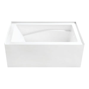 Aqua Eden 54-Inch Acrylic Rectangular 3-Wall Alcove Tub, Right Hand Drain and Anti-Skid Surface