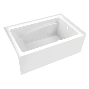 Aqua Eden 54-Inch Acrylic Rectangular 3-Wall Alcove Tub, Right Hand Drain