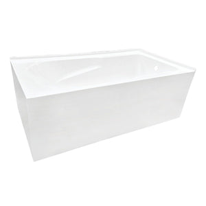 Aqua Eden 60-Inch Acrylic Rectangular 2-Wall Corner Alcove Tub, Right Hand Drain