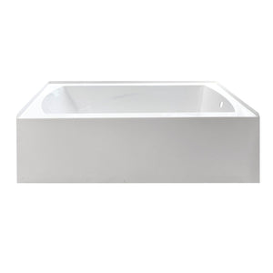 Aqua Eden 60-Inch Acrylic Rectangular 3-Wall Alcove Tub with Armrests, Right Hand Drain