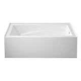 Aqua Eden 60-Inch Acrylic Rectangular 3-Wall Alcove Tub with Armrest and Anti-Skid Surface, Right Hand Drain