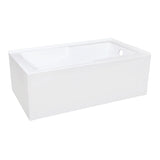 Aqua Eden 60-Inch Acrylic Rectangular 2-Wall Corner Alcove Tub with Corner Apron, Right Hand Drain Hole