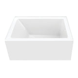 Aqua Eden 48-Inch Acrylic Rectangular 3-Wall Alcove Tub, Right Hand Drain