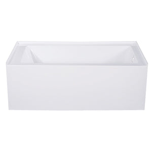 Aqua Eden 54-Inch Acrylic Rectangular 3-Wall Alcove Tub, Right Hand Drain