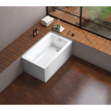 Aqua Eden 54-Inch Acrylic Rectangular 2-Wall Corner Alcove Tub, Right Hand Drain