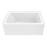 Aqua Eden 54-Inch Acrylic Rectangular 3-Wall Alcove Tub, Right Hand Drain