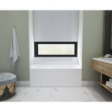 Aqua Eden 60-Inch Acrylic Rectangular 3-Wall Alcove Tub with Anti Skid and Left Hand Drain Hole