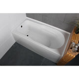 Aqua Eden 60-Inch Acrylic Rectangular 3-Wall Alcove Tub with Anti Skid and Left Hand Drain Hole