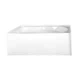 Aqua Eden 60-Inch Acrylic Rectangular 3-Wall Alcove Tub with Anti Skid and Left Hand Drain Hole