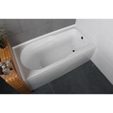 Aqua Eden 60-Inch Acrylic Rectangular 3-Wall Alcove Tub with Anti Skid and Right Hand Drain Hole