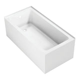 Aqua Eden 60-Inch Acrylic Rectangular 2-Wall Corner Alcove Tub, Left Hand Drain