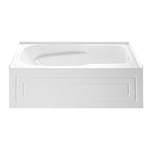 Aqua Eden 60-Inch Acrylic Rectangular 3-Wall Alcove Tub with Anti-Skid Surface, Right Hand Drain