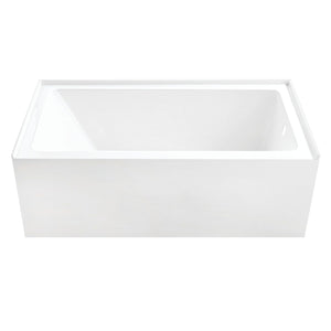 Aqua Eden 60-Inch Acrylic Rectangular 3-Wall Alcove Tub with Anti-Skid Surface, Right Hand Drain Hole