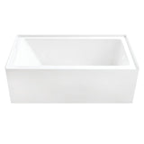 Aqua Eden 60-Inch Acrylic Rectangular 3-Wall Alcove Tub with Anti-Skid Surface, Right Hand Drain Hole