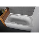 Aqua Eden 60-Inch Acrylic Rectangular 3-Wall Alcove Tub with Anti Skid and Left Hand Drain Hole