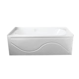 Aqua Eden 60-Inch Acrylic Rectangular 3-Wall Alcove Tub with Anti Skid and Left Hand Drain Hole