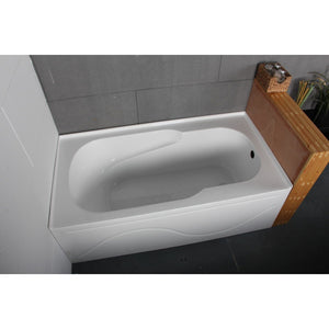 Aqua Eden 60-Inch Acrylic Rectangular 3-Wall Alcove Tub with Anti Skid and Right Hand Drain Hole