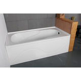 Aqua Eden 60-Inch Acrylic Rectangular 3-Wall Alcove Tub with Anti Skid and Right Hand Drain Hole