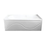 Aqua Eden 60-Inch Acrylic Rectangular 3-Wall Alcove Tub with Anti Skid and Right Hand Drain Hole