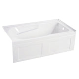 Aqua Eden 60-Inch Acrylic Rectangular 3-Wall Alcove Tub with Anti Skid and Right Drain Hole