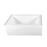 Aqua Eden 60-Inch Acrylic Rectangular 3-Wall Alcove Tub, Left Hand Drain Hole