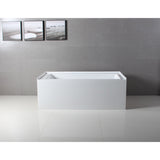 Aqua Eden 60-Inch Acrylic Rectangular 3-Wall Alcove Tub, Right Hand Drain Hole