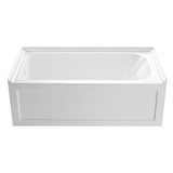 Aqua Eden 60-Inch Acrylic Rectangular 3-Wall Alcove Tub with Anti-Skid Surface, Left Hand Drain