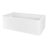 Aqua Eden 60-Inch Acrylic Rectangular 2-Wall Corner Alcove Tub, Left Hand Drain