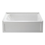 Aqua Eden 60-Inch Acrylic Rectangular 3-Wall Alcove Tub with Anti-Skid Surface, Right Hand Drain