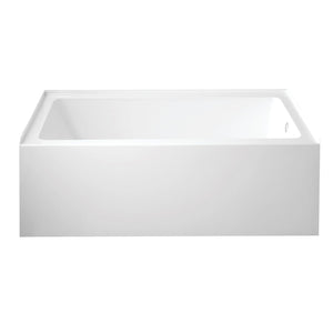 Aqua Eden 60-Inch Acrylic Rectangular 3-Wall Alcove Tub with Anti-Skid Surface, Right Hand Drain