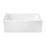 Aqua Eden 60-Inch Acrylic Rectangular 3-Wall Alcove Tub, Right Hand Drain Hole