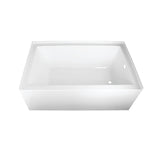 Aqua Eden 60-Inch Acrylic Rectangular 3-Wall Alcove Tub, Right Hand Drain