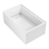 Aqua Eden 60-Inch Acrylic Rectangular 2-Wall Corner Alcove Tub, Left Hand Drain