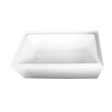 Aqua Eden 66-Inch Acrylic Rectangular 3-Wall Alcove Tub, Left Hand Drain