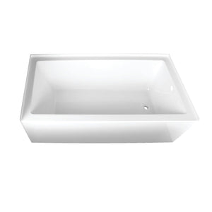 Aqua Eden 66-Inch Acrylic Rectangular 3-Wall Alcove Tub, Right Hand Drain