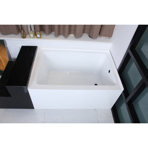 Aqua Eden 48-Inch Acrylic Rectangular 3-Wall Alcove Tub, Right Hand Drain Hole