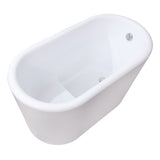 Aqua Eden 51-Inch Acrylic Oval Double Ended Freestanding Tub with Drain and Integrated Seat