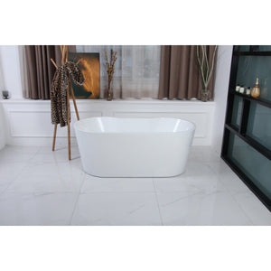 Aqua Eden 51-Inch Acrylic Oval Double Ended Freestanding Tub with Drain