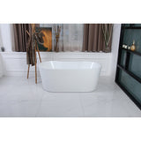 Aqua Eden 51-Inch Acrylic Oval Double Ended Freestanding Tub with Drain