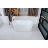 Aqua Eden 51-Inch Acrylic Oval Double Ended Freestanding Tub with Drain