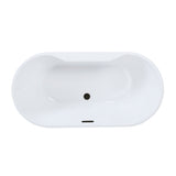 Aqua Eden 51-Inch Acrylic Oval Double Ended Freestanding Tub with Drain