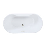 Aqua Eden 51-Inch Acrylic Oval Double Ended Freestanding Tub with Drain