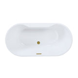 Aqua Eden 51-Inch Acrylic Oval Double Ended Freestanding Tub with Drain