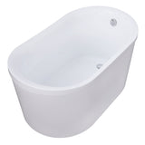 Aqua Eden 51-Inch Acrylic Oval Double Slipper Freestanding Tub with Drain