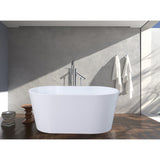 Aqua Eden 56-Inch Acrylic Oval Double Ended Freestanding Tub with Drain