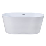 Aqua Eden 56-Inch Acrylic Oval Double Ended Freestanding Tub with Drain