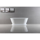 Aqua Eden 60-Inch Acrylic Oval Double Ended Pedestal Tub with Drain (No Faucet Drillings)