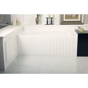 Aqua Eden 60-Inch Acrylic Rectangular 3-Wall Alcove Tub, Left Drain Hole