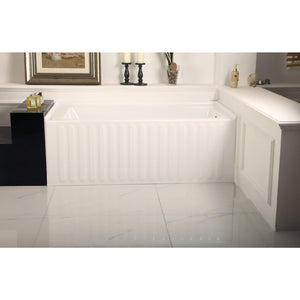 Aqua Eden 60-Inch Acrylic Rectangular 3-Wall Alcove Tub, Right Drain Hole